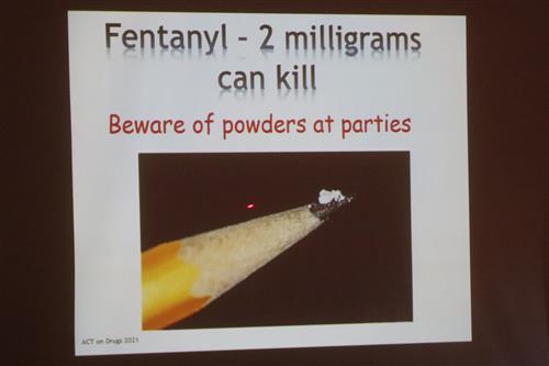 A slide from Lynn Riemer's drug presentation